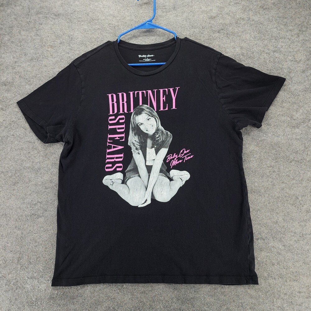 Britney Spears Shirt Womens Large Short Sleeve Black Baby One More Time